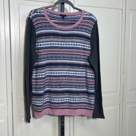 Talbots Women’s Fair Isle Sweater Crewneck Pullover Lambswool Knit Large - Picture 1 of 8